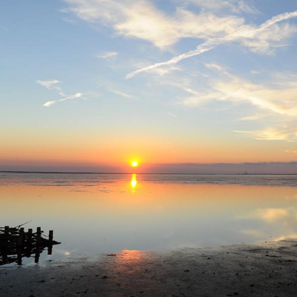 Solnedgang ved Nationalpark Vadehavet | Vadehavskysten