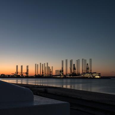 Esbjerg Havn ved aftentide | Vadehavskysten